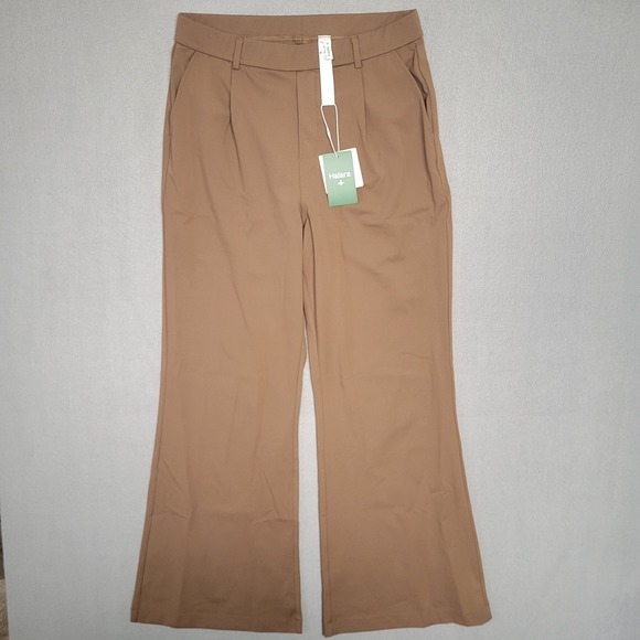 Halara Womens Size Large Tall High Waisted Flare Dress Pants Brown Tall NWT - Picture 2 of 14